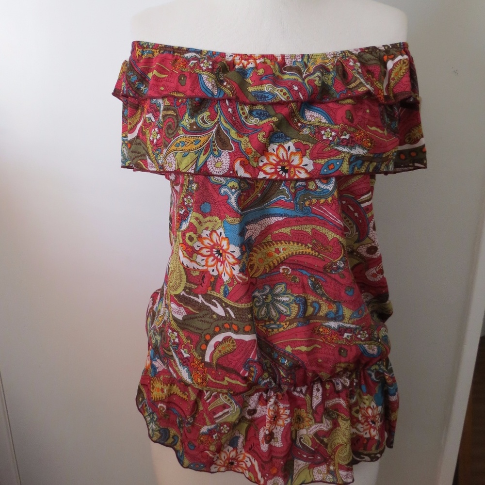 Wet Seal Women's Multicolor Over the Shoulder Top